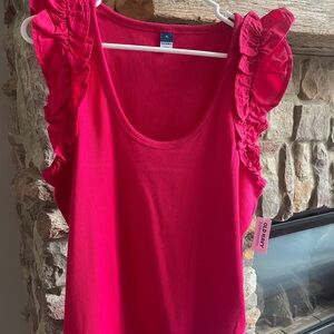 XL women's "OLD NAVY" ruffled pink TANK TOP